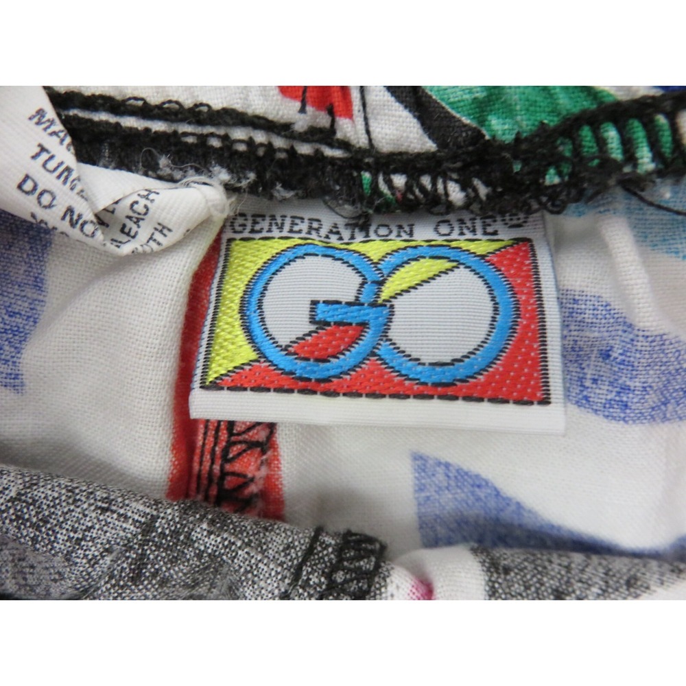 1980s Generation One Women's Multicolor Elastic Waist 100% Cotton Beach Short XL - Picture 3 of 11